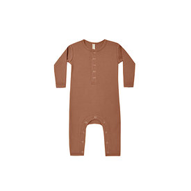 Quincy Mae Quincy Mae Ribbed Baby Jumpsuit - Clay