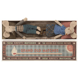 Maileg Maileg Grandpa & Grandma Mouse - Matchbox - Plaid & Argyle