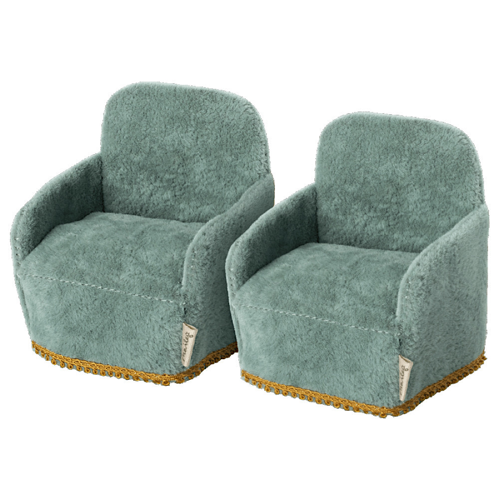 Maileg Maileg Mouse Chair - Set of  2 - Teal