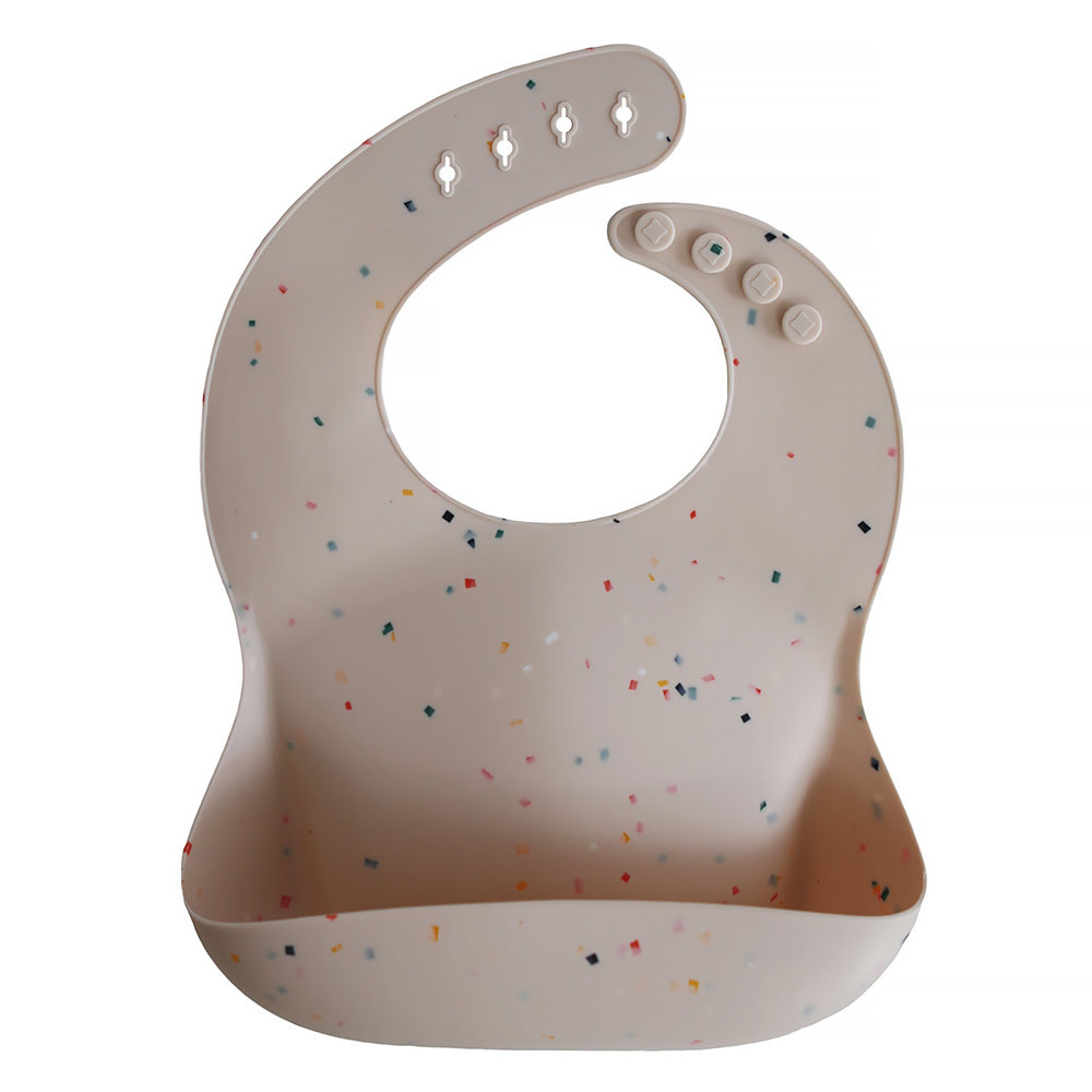 Mushie Silicone Baby Bib - Vanilla Confetti