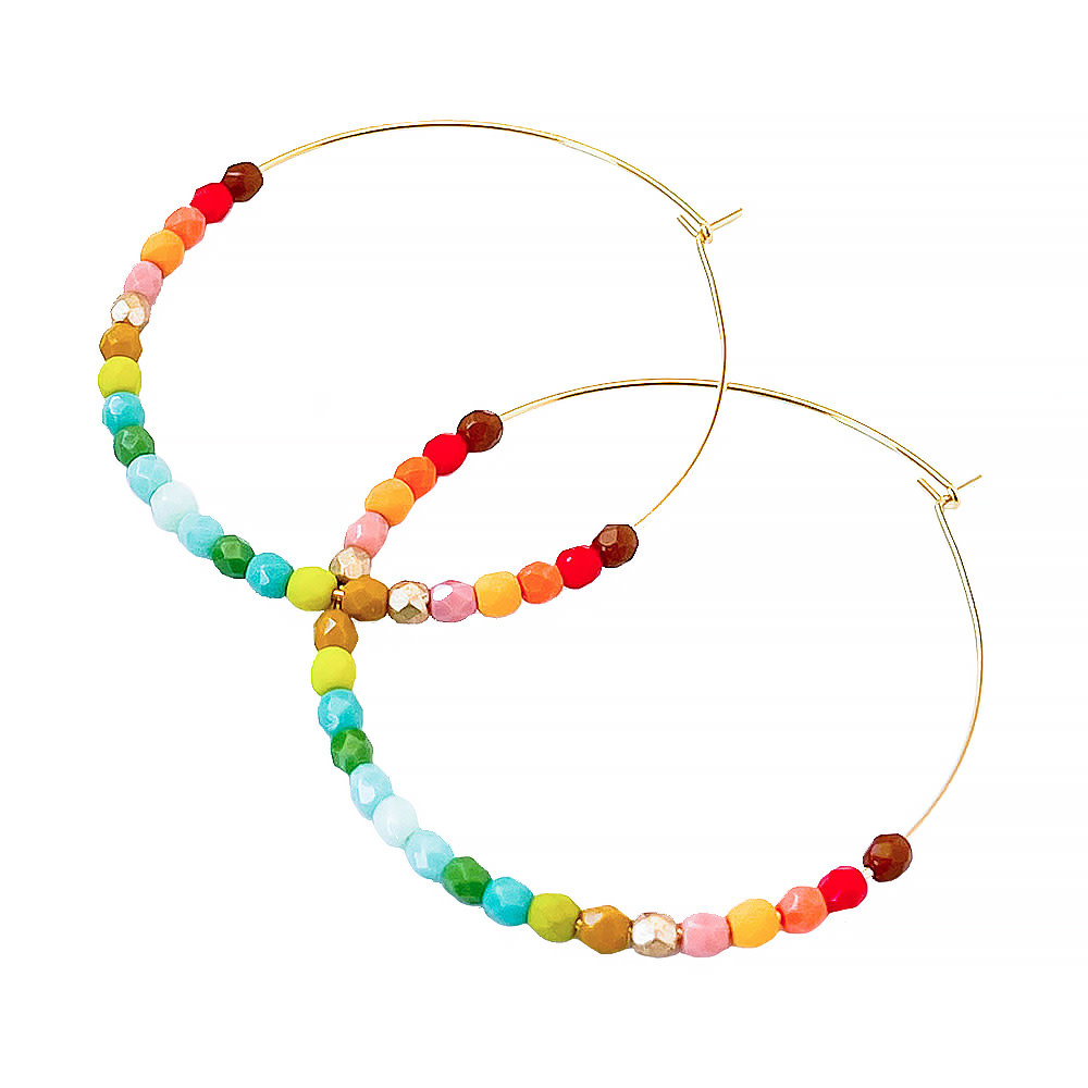 Nest Pretty Things - Large Ombre Beaded Hoops