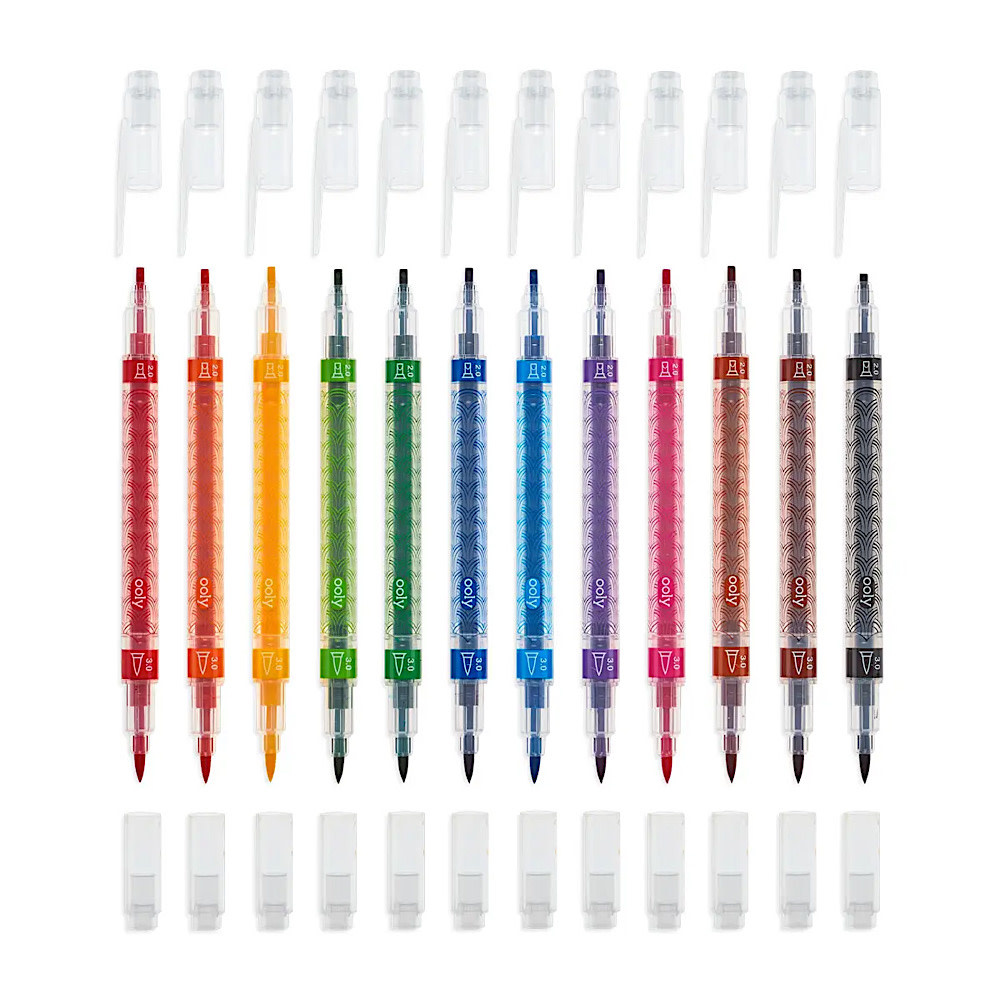 Ooly - Calligraphy Duo Double Ended Markers Set - Set of 12