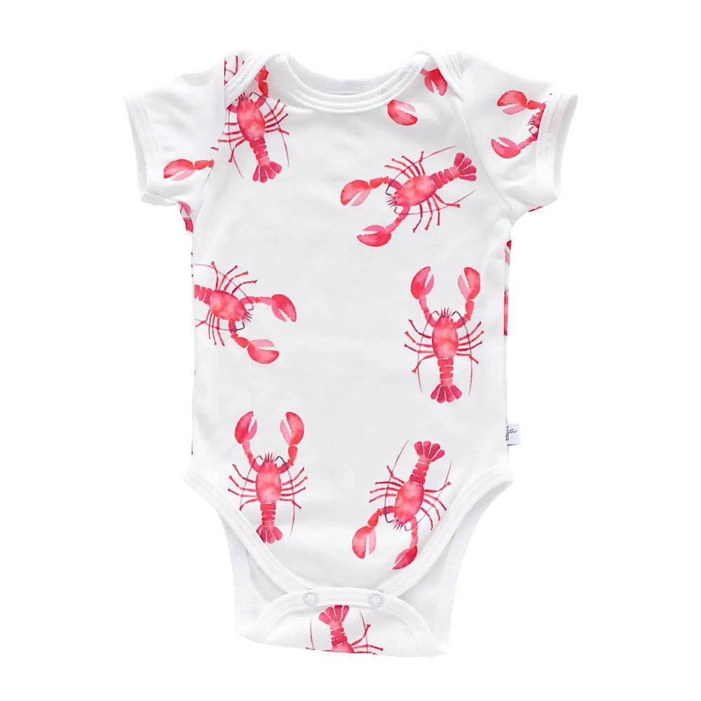 Jennifer Ann Jennifer Ann Organic Bodysuit - Lobsters