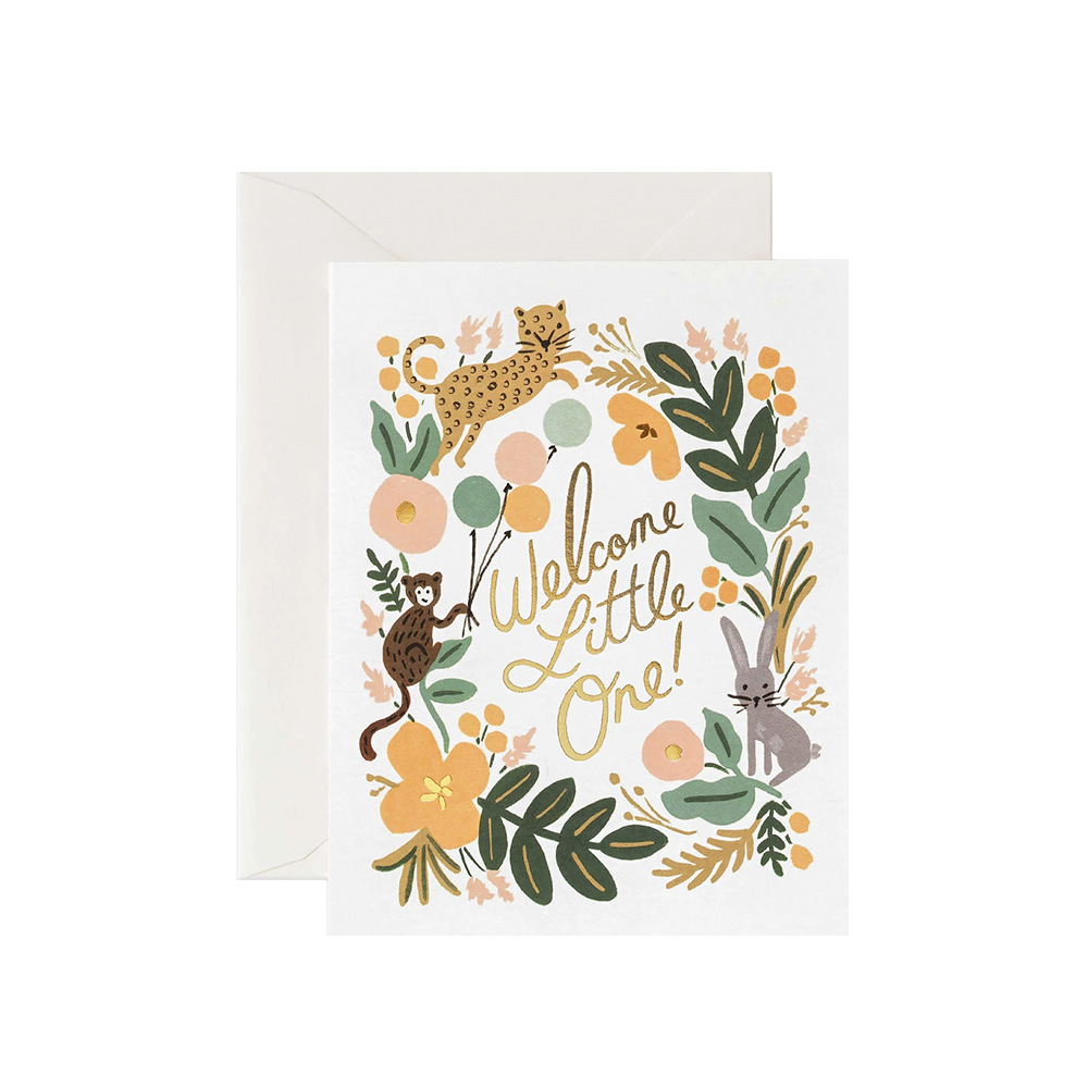 Rifle Paper Co. - Menagerie Welcome Little One Baby Card