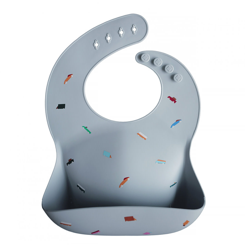 Mushie Mushie - Silicone Baby Bib - Retro Cars