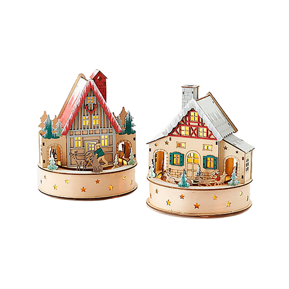 Scandinavian Lodge Music Revolving Wood Box
