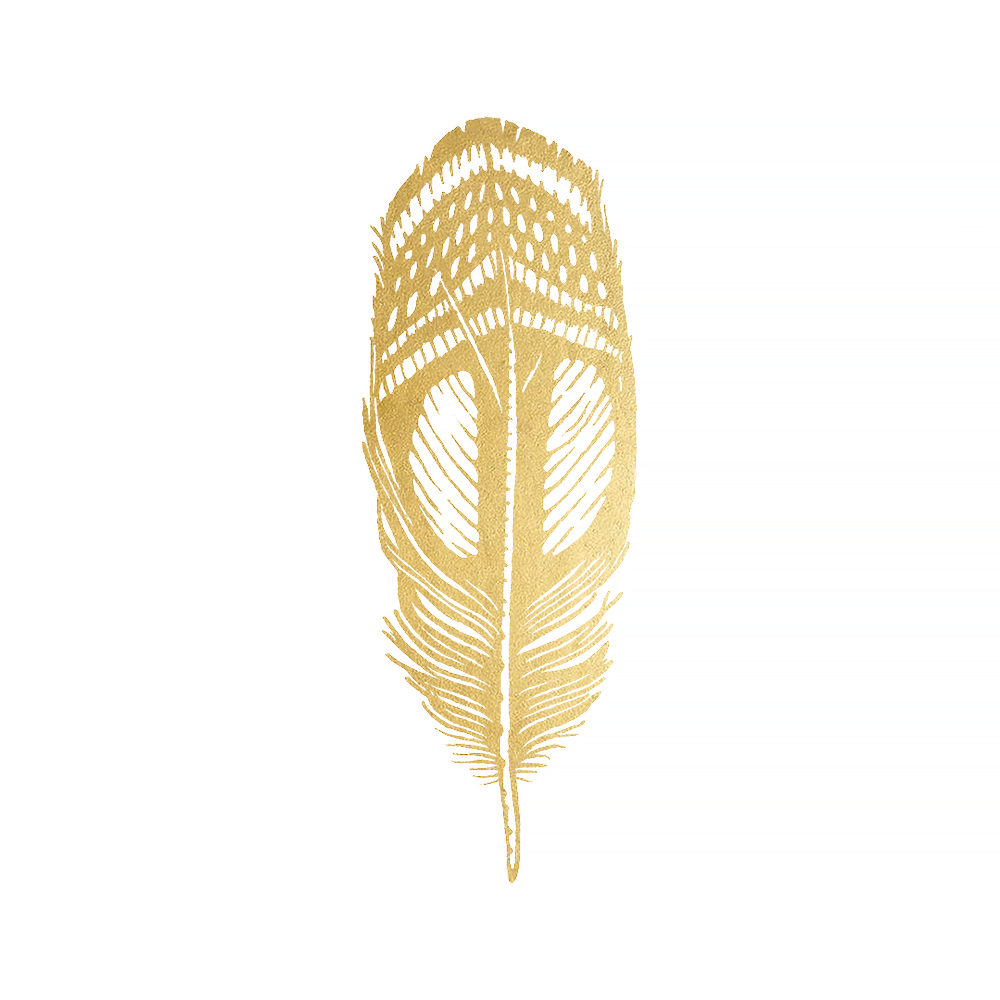 Tattly Tattoo 2-Pack - Quail Feather - Gold