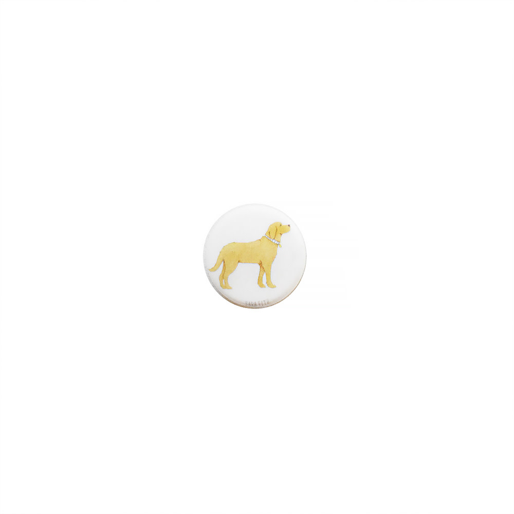 Sara Fitz Golden Pup Button