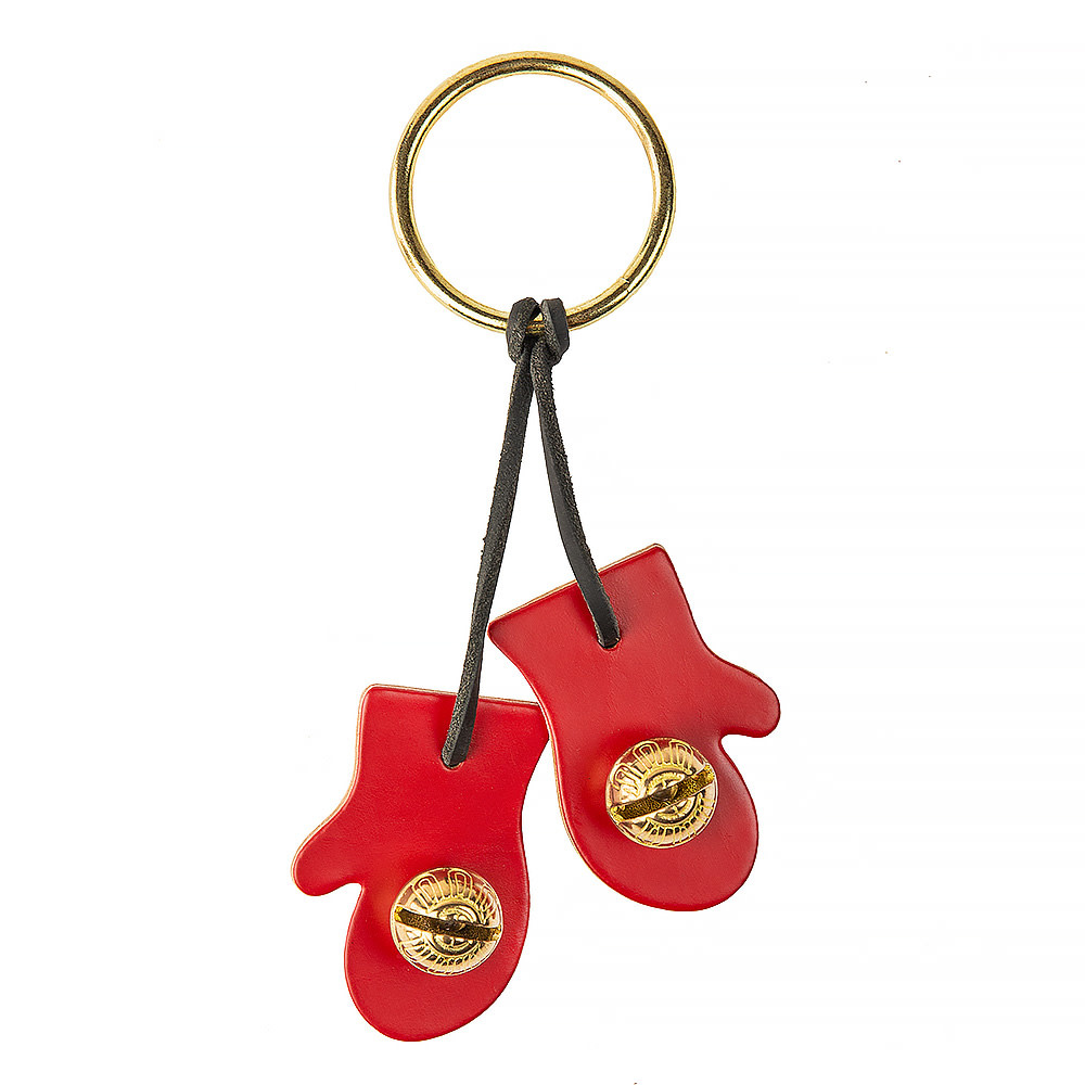 New England Bells Brass Door Chime Bell - Red Mittens