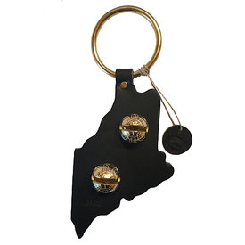 New England Bells Brass Door Chime Bell - State of Maine - Black