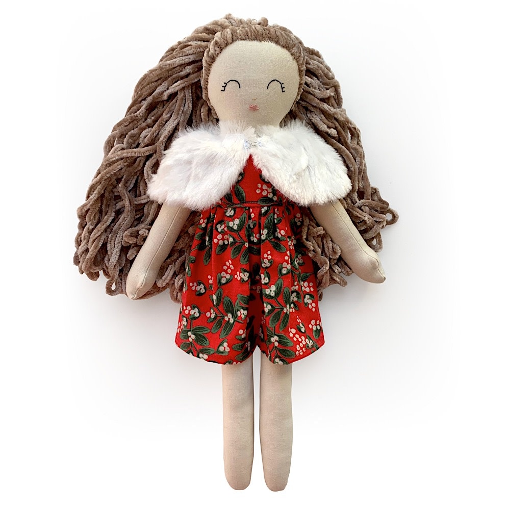 The Linnea Co. - Victoria Doll in Holiday Dress with Cape