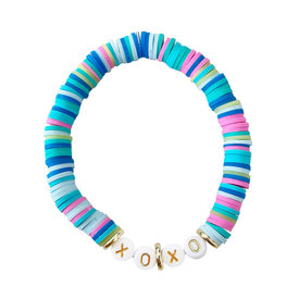Mod Miss Jewelry Mod Miss Jewelry XOXO Color Pop Bracelet 7.5 inch - Aqua Rainbow