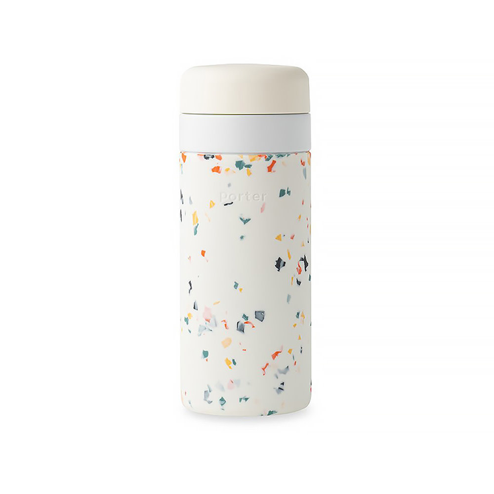 Porter - Insulated Ceramic Bottle 16oz - Cream Terrazzo