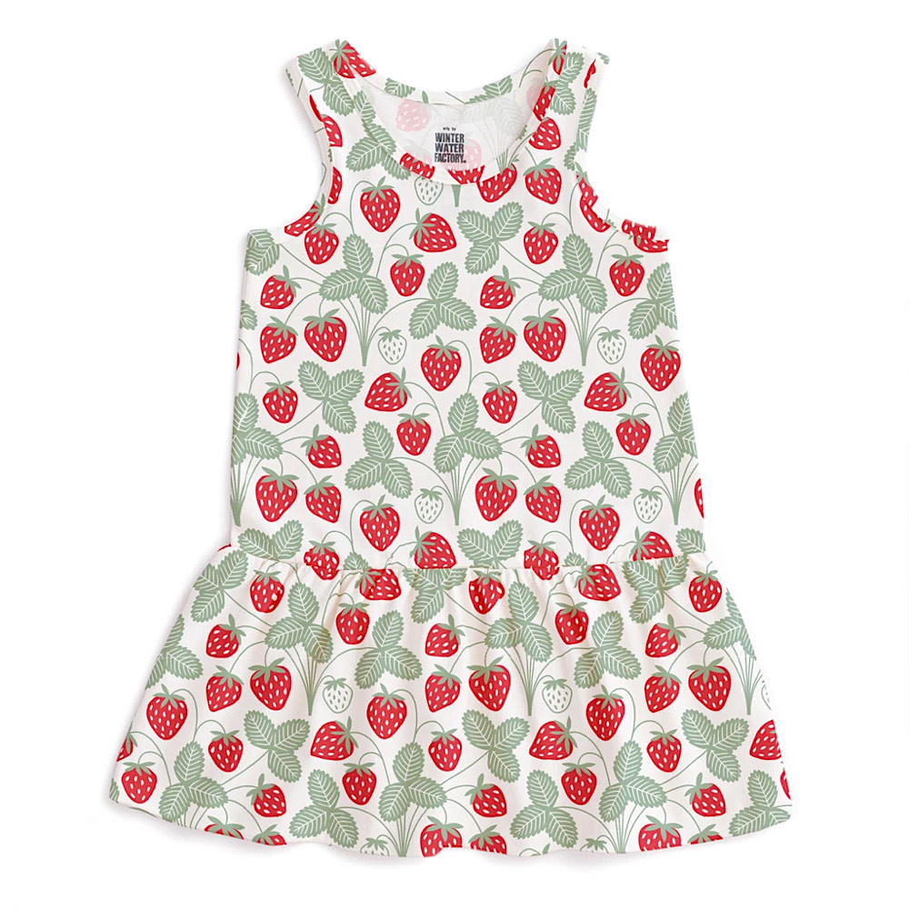 Winter Water Factory Valencia Dress - Strawberries Red & Green
