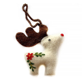 Ornaments 4 Orphans Reindeer Embroidered Wool Ornament