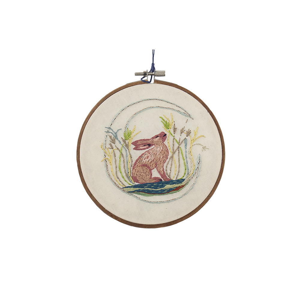 Stitched On Langsford Embroidered Hoop 6" - Rabbit
