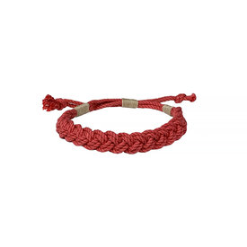 Nantucket Knotworks Adjustable Slim Rope Bracelet - Nantucket Red with Natural Whipping