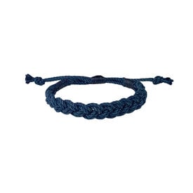 Nantucket Knotworks Adjustable Slim Rope Bracelet - Navy with Navy Whipping