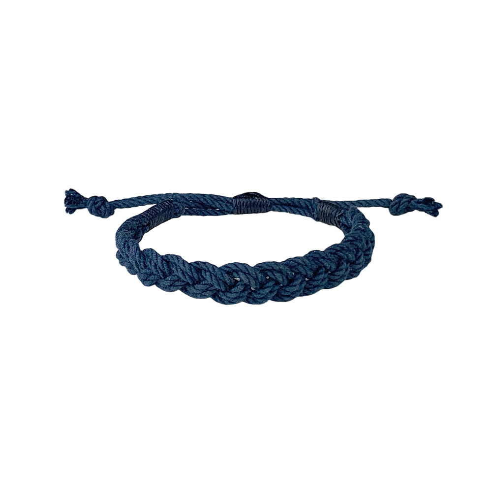 Nantucket Knotworks Adjustable Slim Rope Bracelet - Navy with Navy Whipping