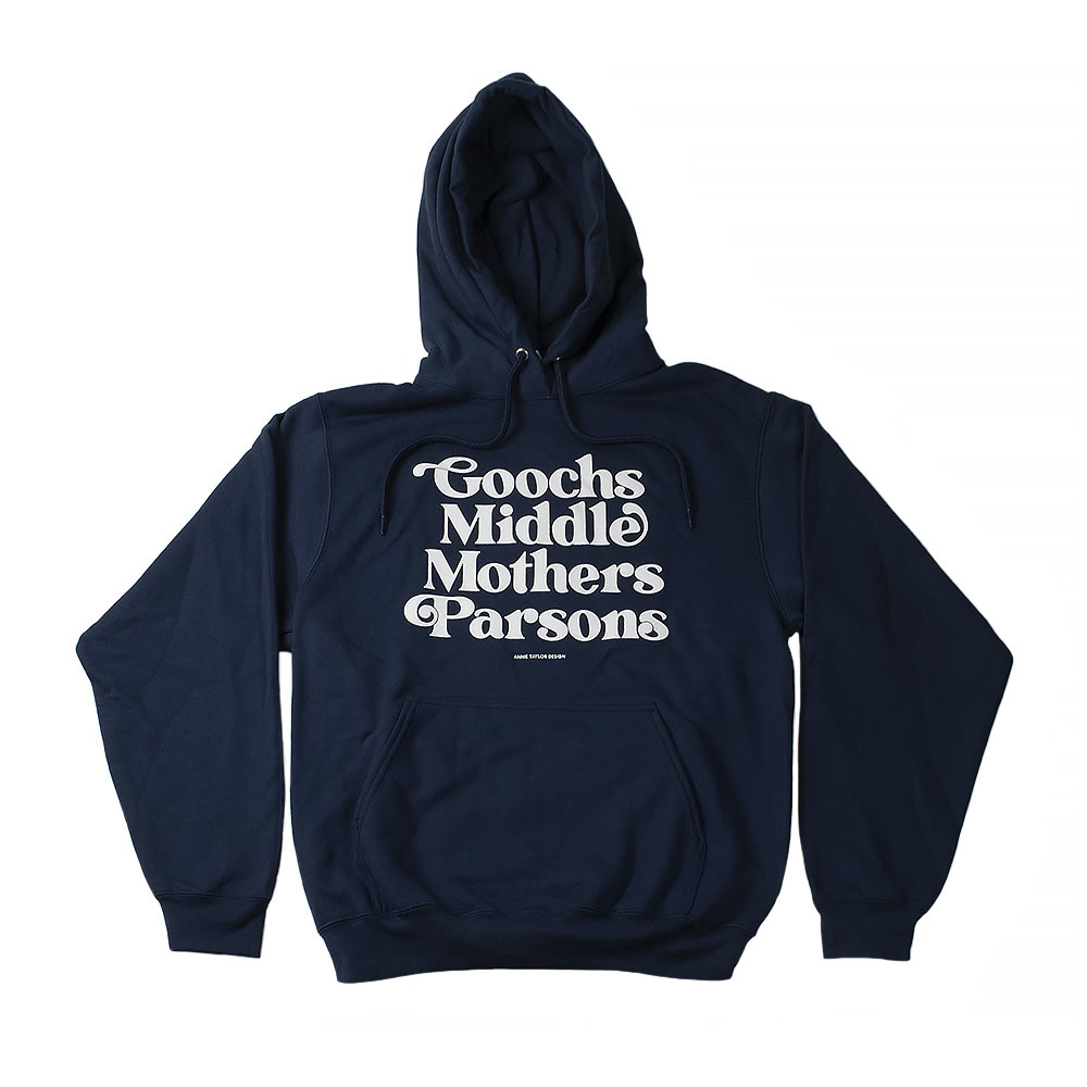 Annie Taylor Design Annie Taylor Beaches Hoodie - Navy with White Lettering