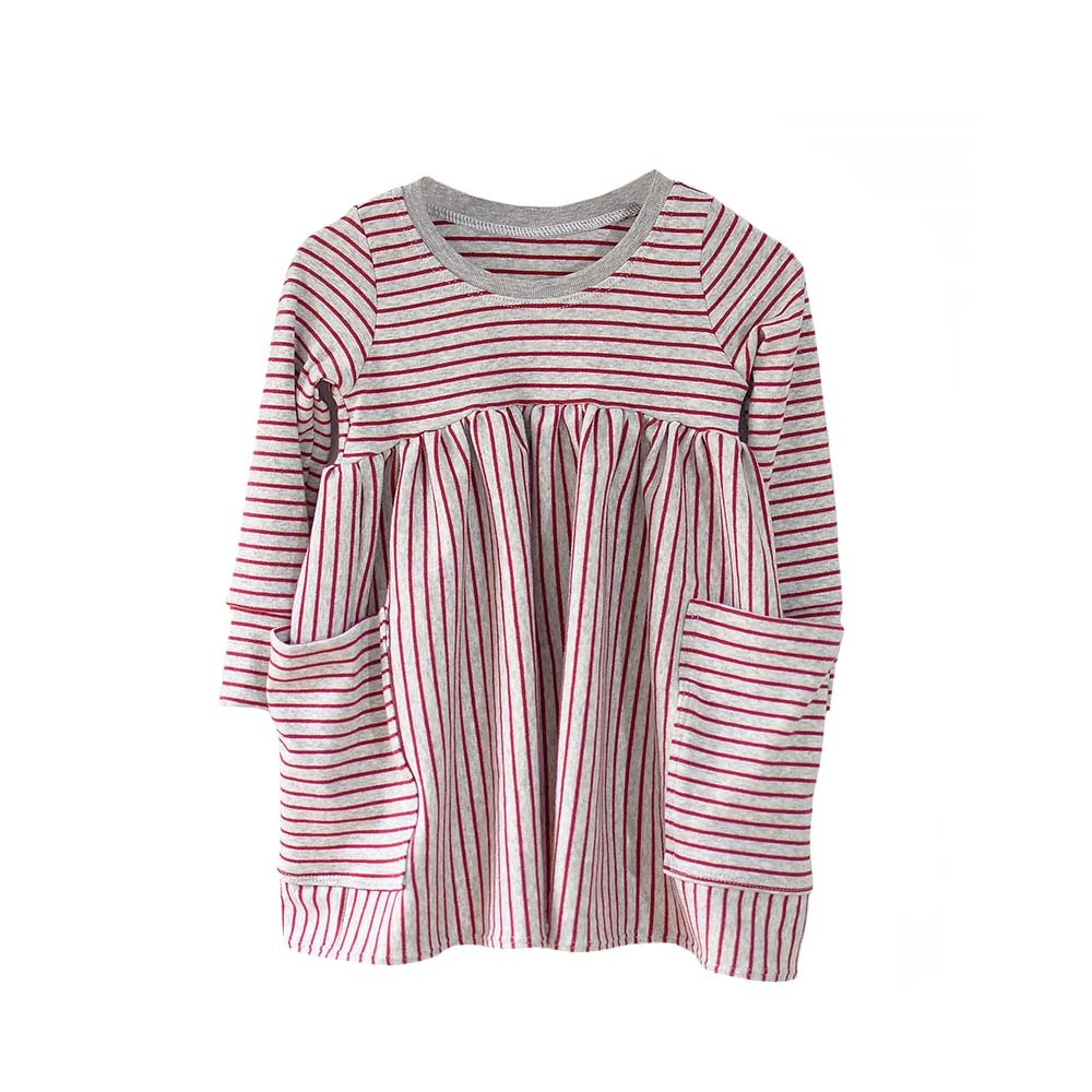 Two Little Beans and Co. Two Little Beans Red Stripe Pocket Dress