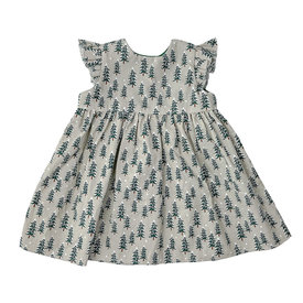 Two Little Beans and Co. Two Little Beans Flutter Sleeve Dress - Fir Tree