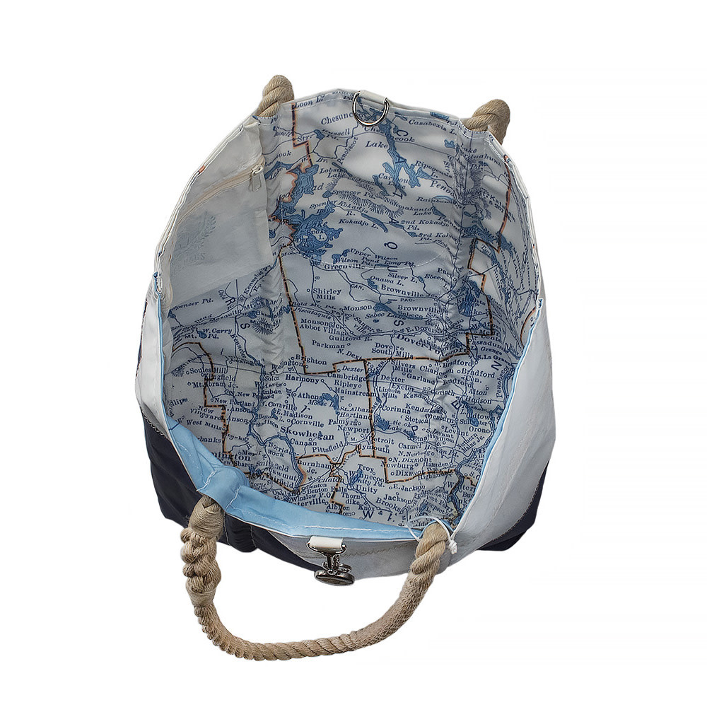 Sea Bags  x Daytrip Society - Maine Map - Extra Large Tote with Clasp