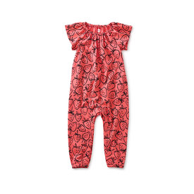 Tea Collection Tea Collection Flutter Sleeve Baby Romper - Strawberries