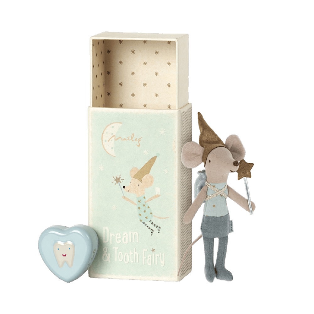 Maileg Maileg Mouse - Tooth Fairy & Tooth Box - Blue