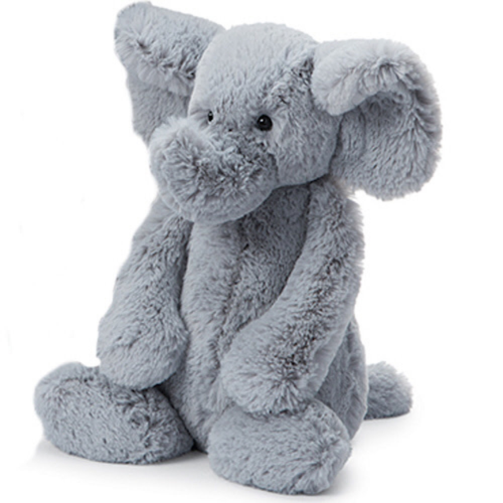 Jellycat Bashful Grey Elephant - Medium 12 Inches