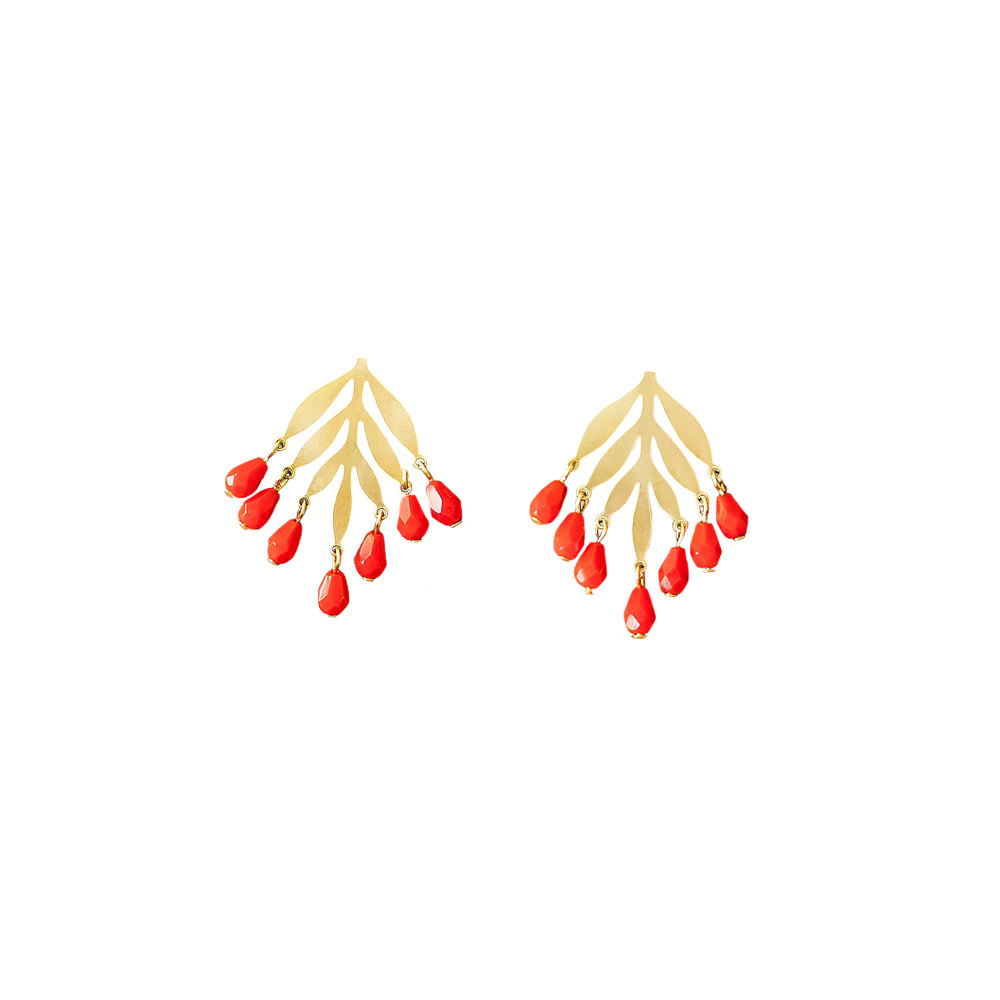 Nest Pretty Things Nest Pretty Things - Bead Chandelier Studs - Red