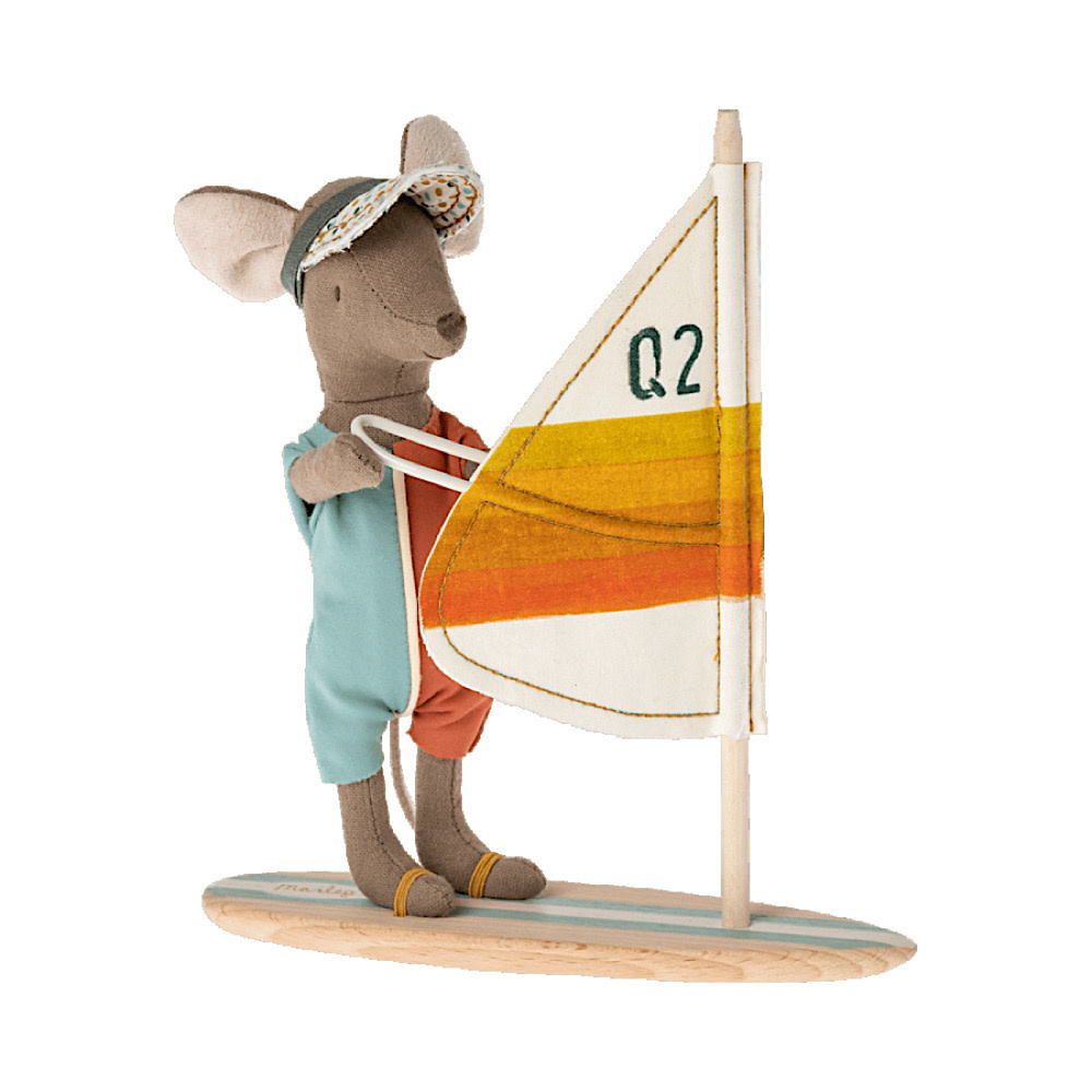 Maileg Maileg Big Brother Mouse - Surfer - Blue Orange Wetsuit