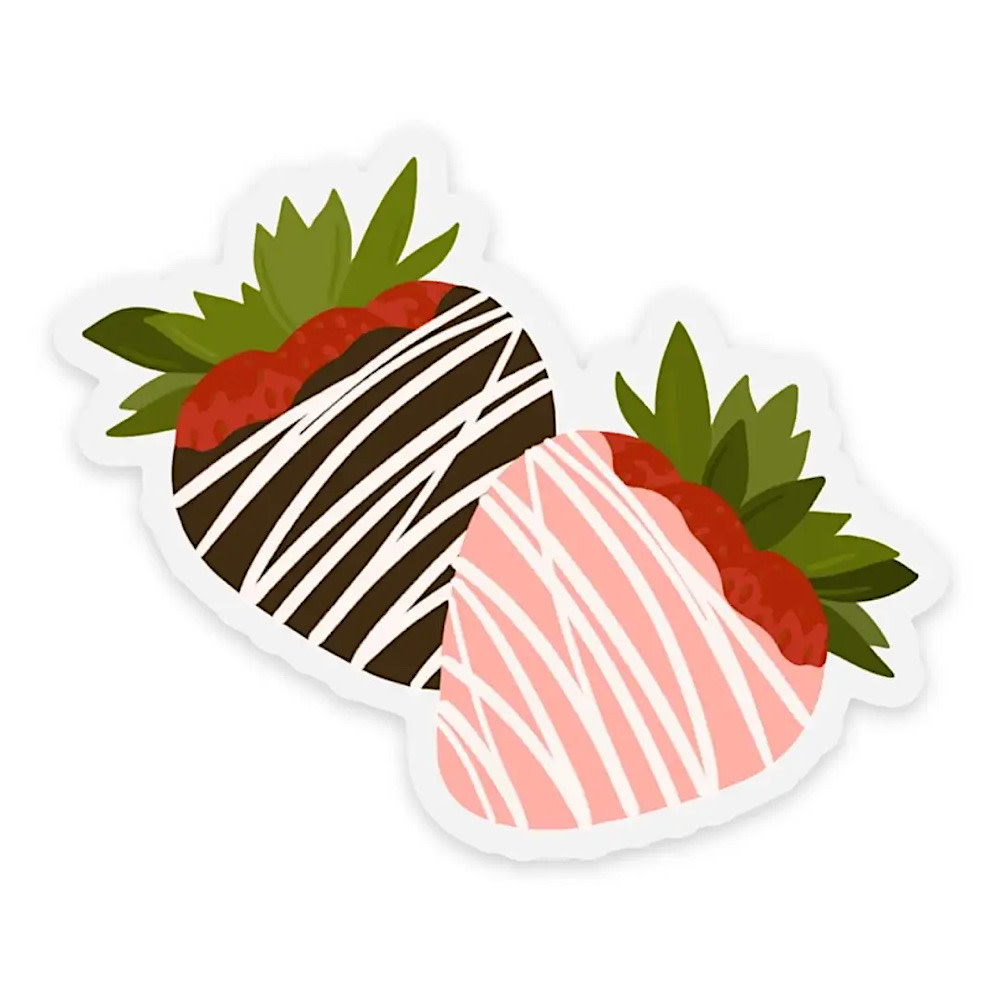 Elyse Breanne Design Elyse Breanne Design - Chocolate Strawberries Clear Sticker