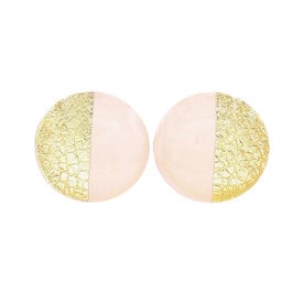 Clay N Wire Clay N Wire Stud Earrings - Light Pink and Gold Split