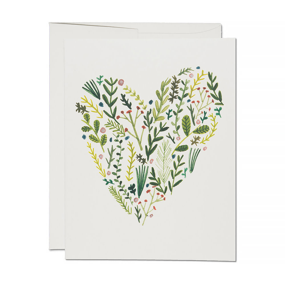 Red Cap Cards - Floral Heart