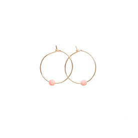 Nest Pretty Things Nest Pretty Things Little Gold Orbit Hoops - Pink