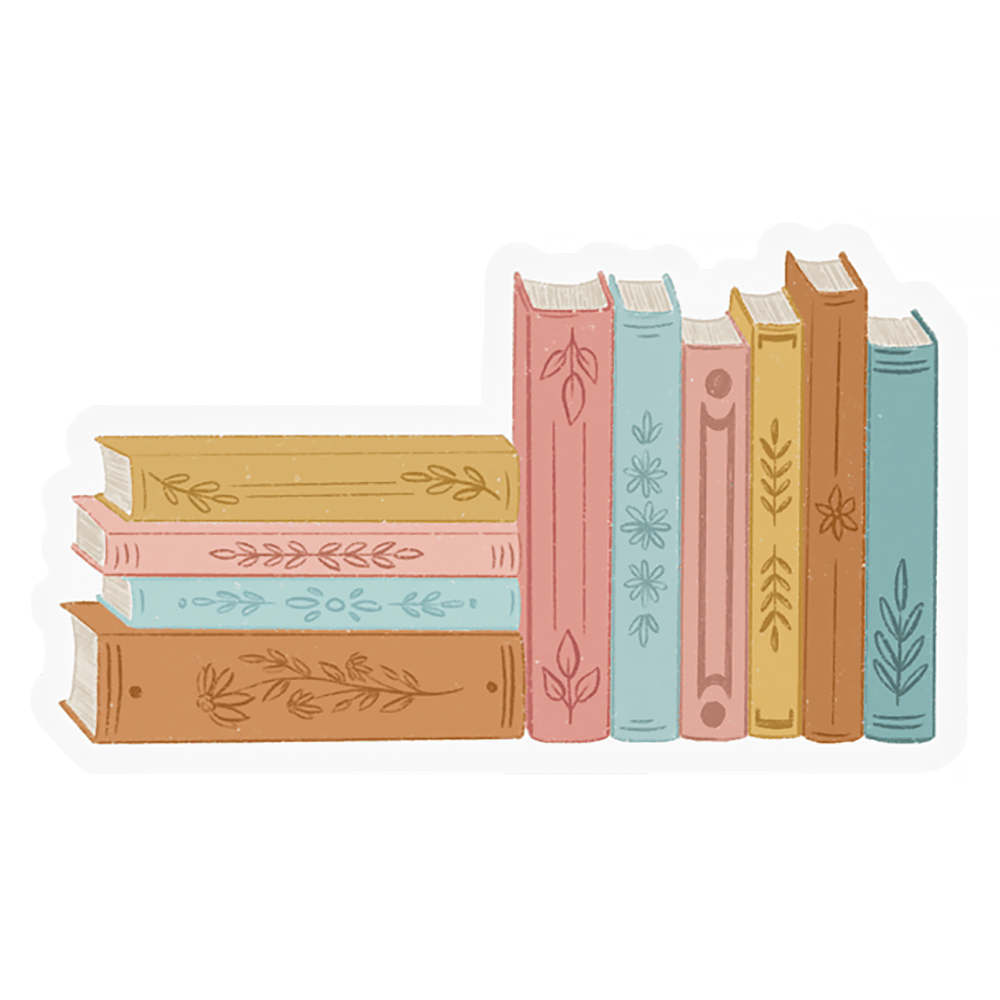 Elyse Breanne Design Sticker - Stack of Books