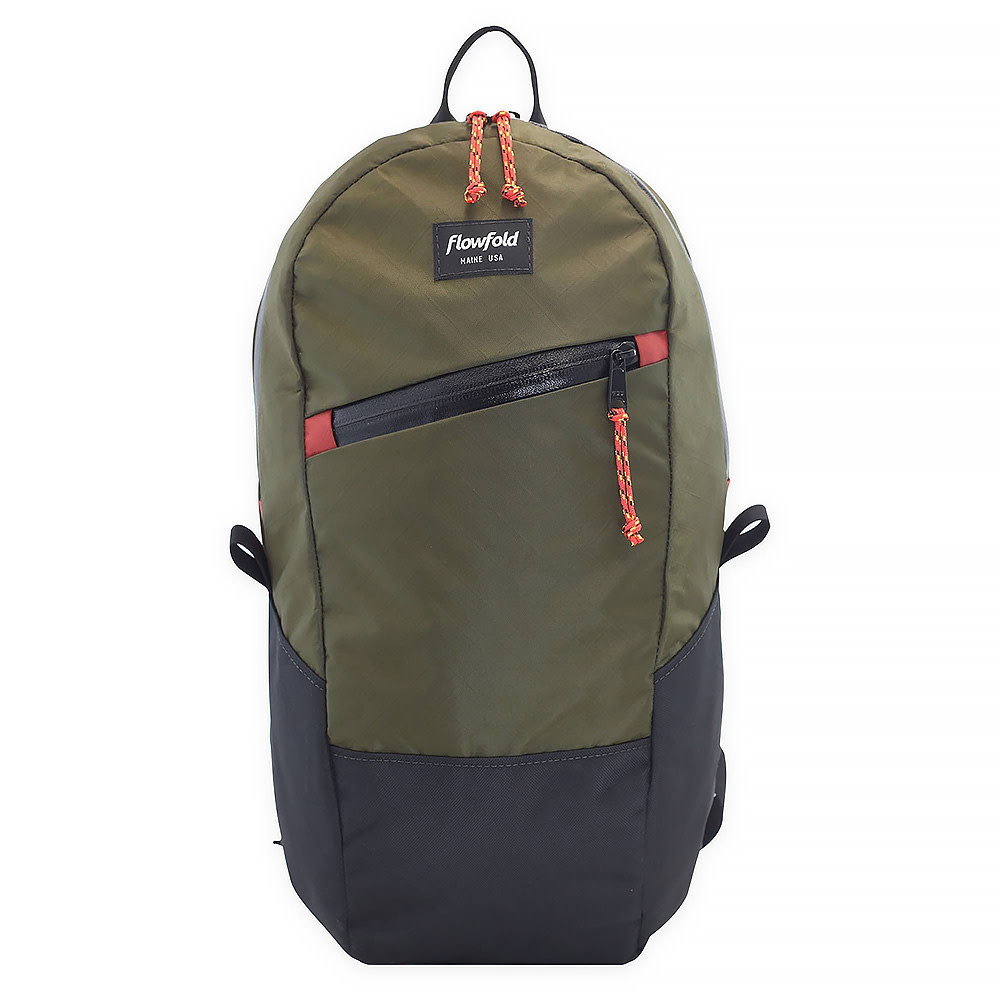 Flowfold Optimist Mini Backpack 10L - Olive/Brick Red