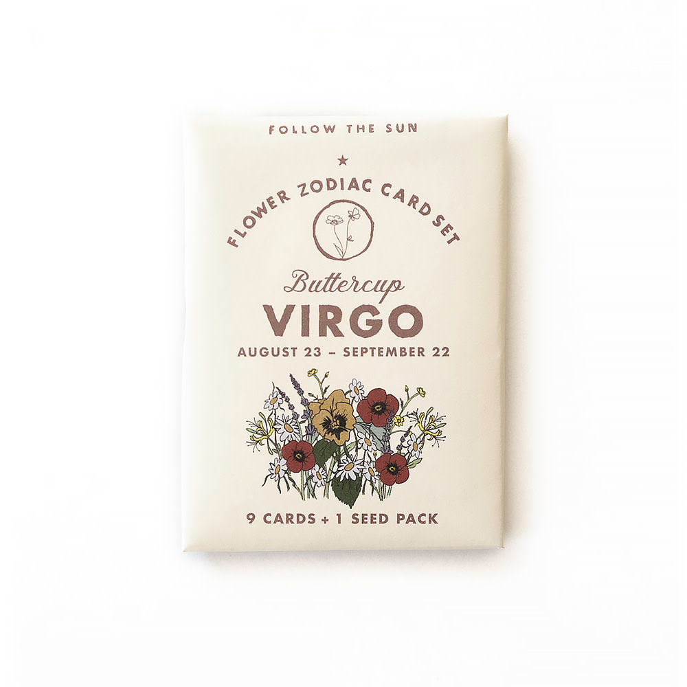 Three Potato Four Flower Zodiac Sticker Card Set - Virgo