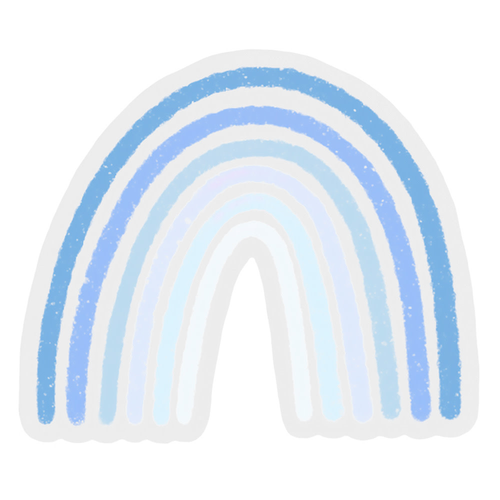 Elyse Breanne Design - Blue Rainbow Clear Sticker