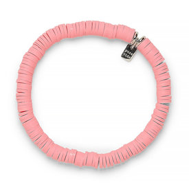Pura Vida Pura Vida Pastel Disc Stretch Bracelet - Pink