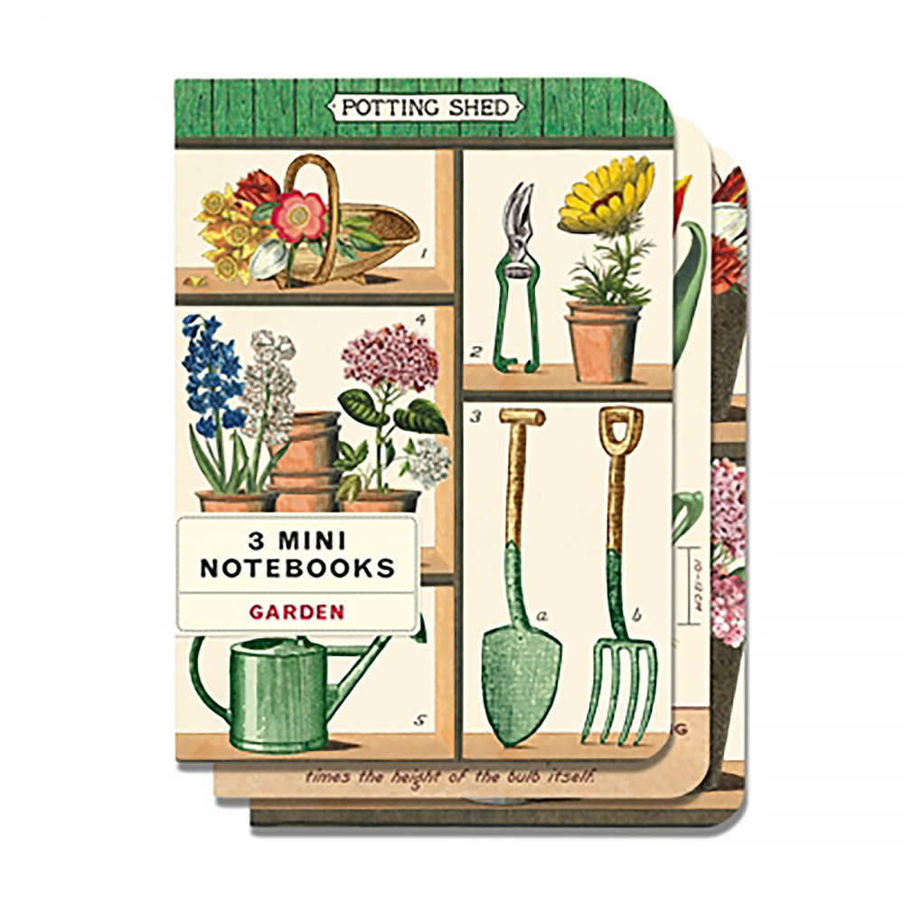 Cavallini - Set of 3 Mini Notebooks - Gardening