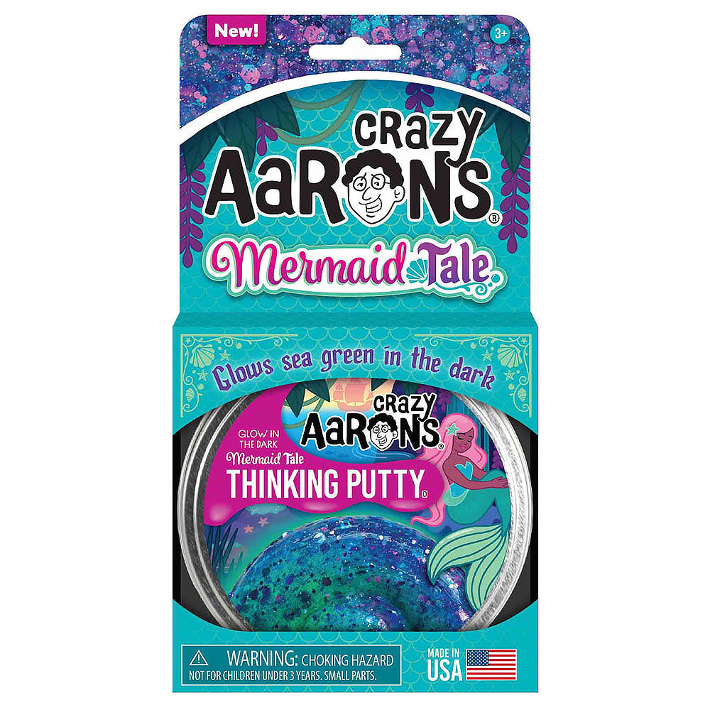 Crazy Aaron's Thinking Putty - 4" - Mermaid Tale Glow Brights