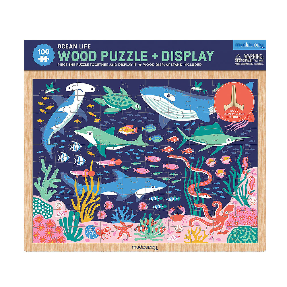 Galison Mudpuppy Ocean Life 100 Piece Wood Puzzle