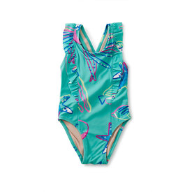 Tea Collection Tea Collection One-Piece Ruffle Baby Swimsuit - Caribbean Reef