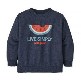 Patagonia Patagonia Baby Light Weight Crew Sweatshirt - Live Simply Melon - New Navy