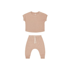 Quincy Mae Quincy Mae Terry Tee + Pant Set - Blush