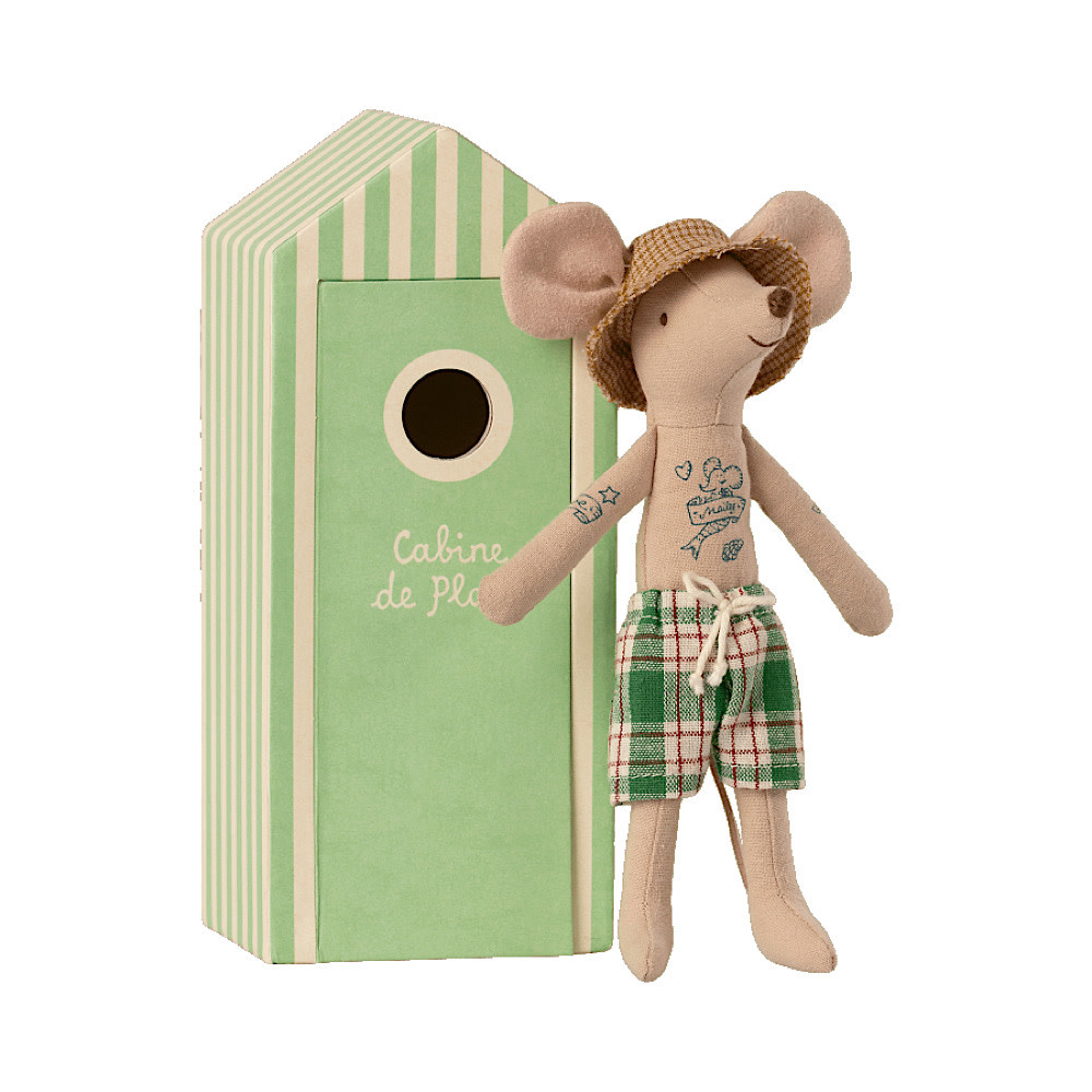 Maileg Maileg Dad Mouse - Beach Cabin de Plage - Mint