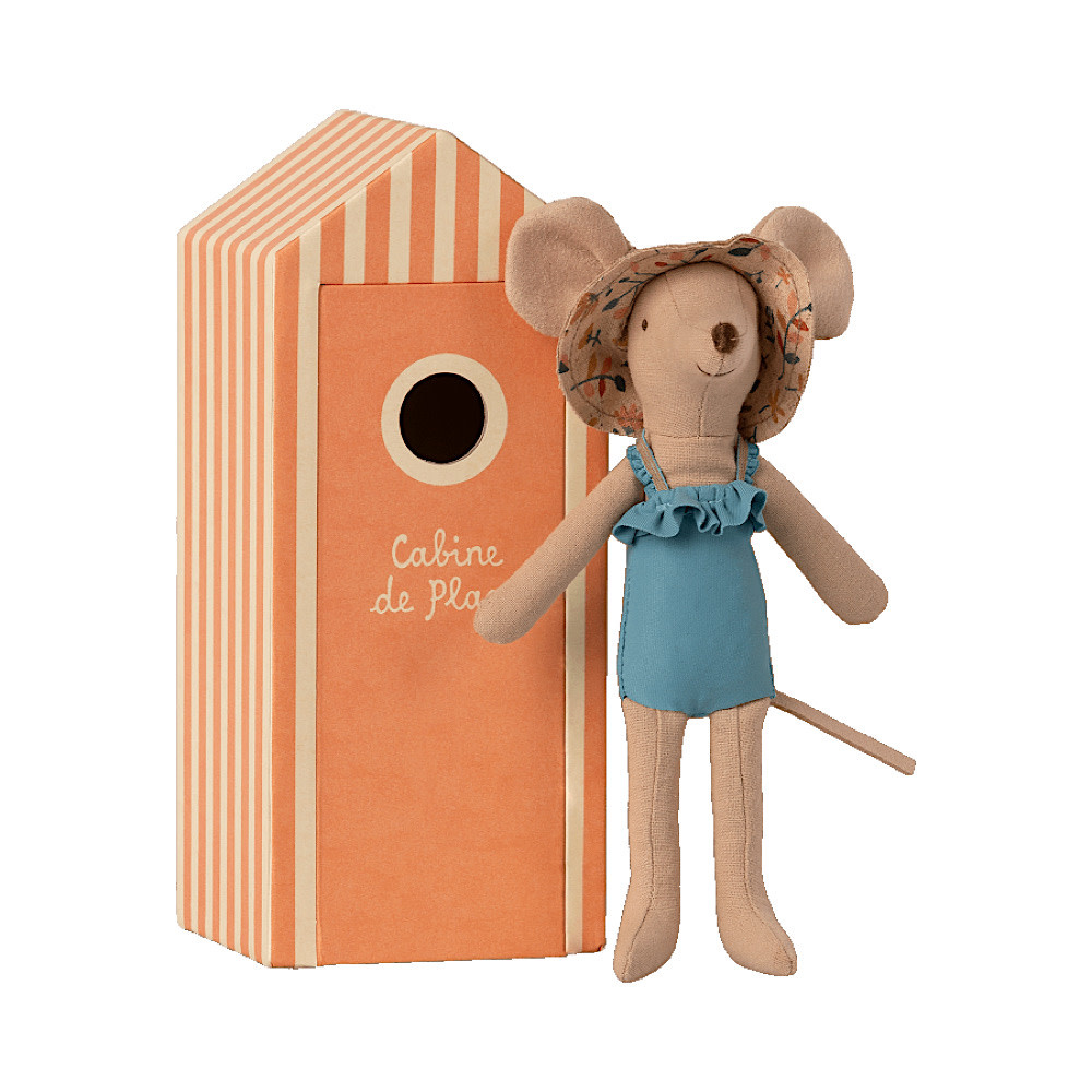 Maileg Maileg Mouse - Beach Mice Mum Mouse in Cabin de Plage