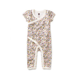 Tea Collection Tea Collection Flutter Wrap Neck Baby Romper - Himalayan Floral